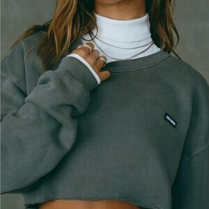 Joah Brown Charcoal Cropped Sweatshirt